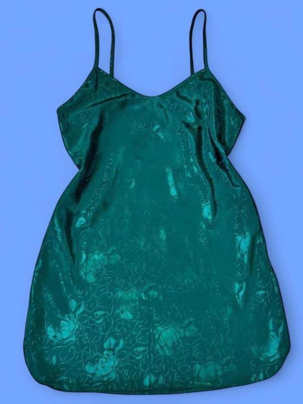 Emerald Satin Slip Chemise